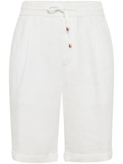 drawstring linen bermuda shorts by BRUNELLO CUCINELLI