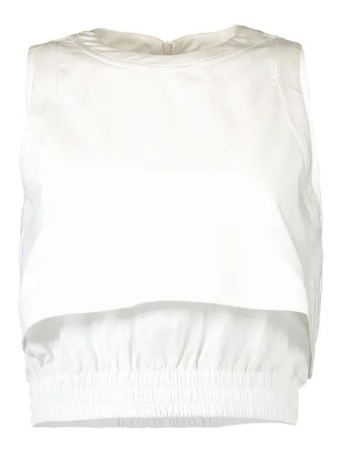 elastic-trim sleeveless top by BRUNELLO CUCINELLI