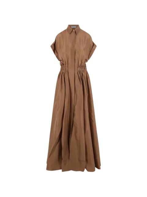 elasticated-waist maxi shirt dress by BRUNELLO CUCINELLI