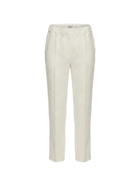 elasticated-waistband linen trousers by BRUNELLO CUCINELLI