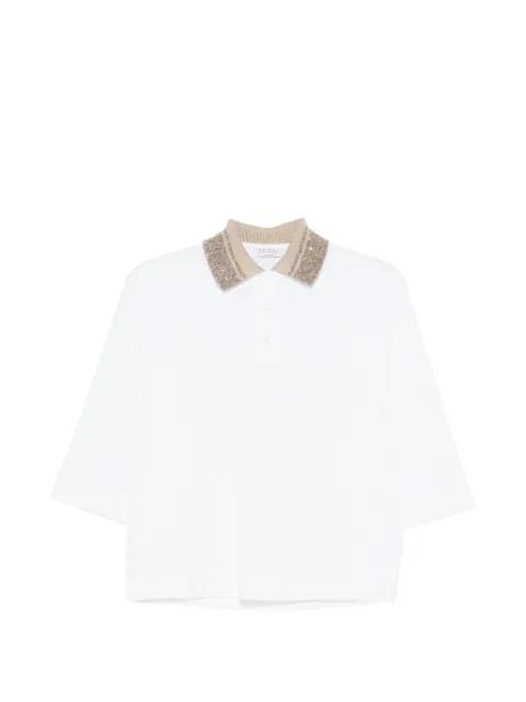 embellished-collar polo top by BRUNELLO CUCINELLI