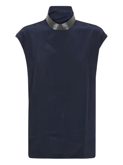 embellished high-neck top by BRUNELLO CUCINELLI