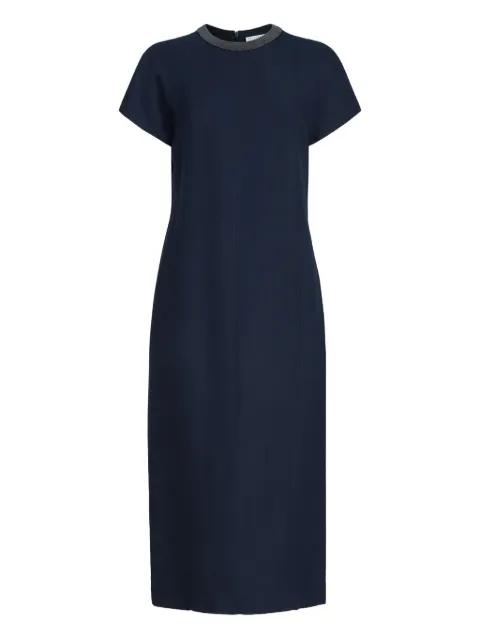 embellishement-collar midi dress by BRUNELLO CUCINELLI