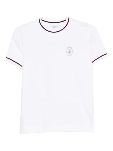 embroidered-detail cotton t-shirt by BRUNELLO CUCINELLI