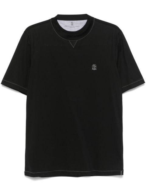 embroidered-logo T-shirt by BRUNELLO CUCINELLI