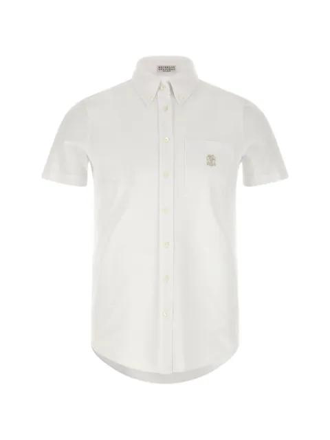 embroidered-logo pocket shirt by BRUNELLO CUCINELLI