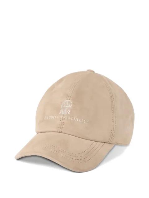 embroidered suede baseball cap by BRUNELLO CUCINELLI