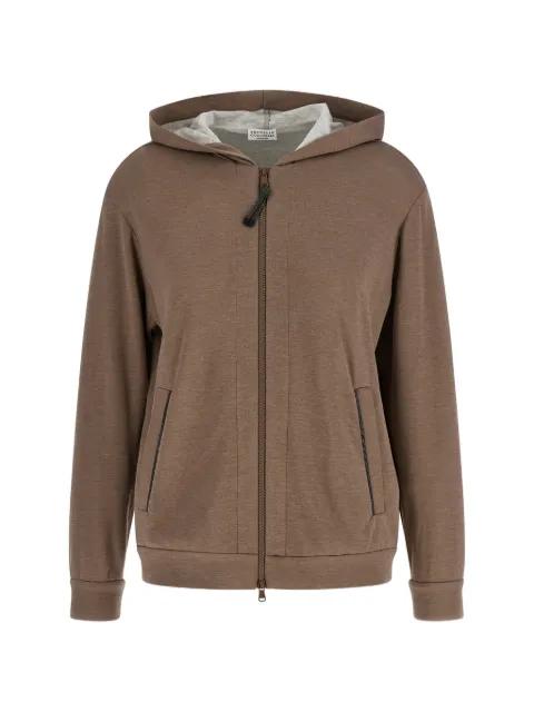 embroidered zip hoodie by BRUNELLO CUCINELLI