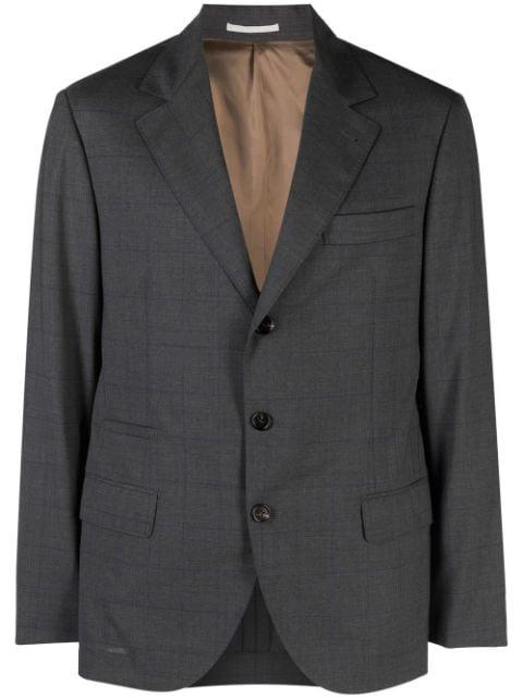fine-check tailored blazer by BRUNELLO CUCINELLI