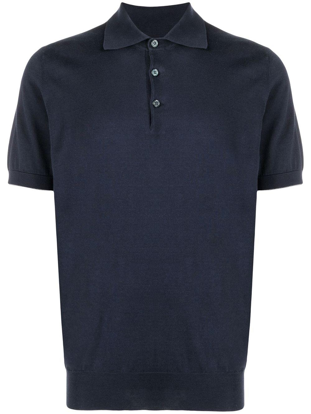 fine knit short-sleeved polo shirt by BRUNELLO CUCINELLI