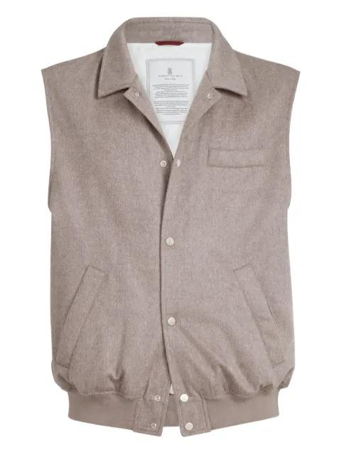 flannel padded gilet by BRUNELLO CUCINELLI