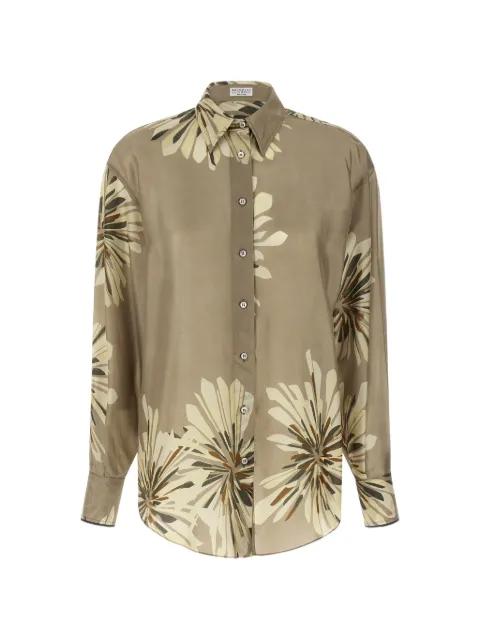 floral piping silk shirt by BRUNELLO CUCINELLI