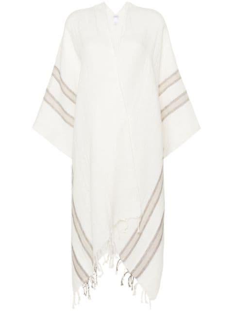 fringed linen cape by BRUNELLO CUCINELLI
