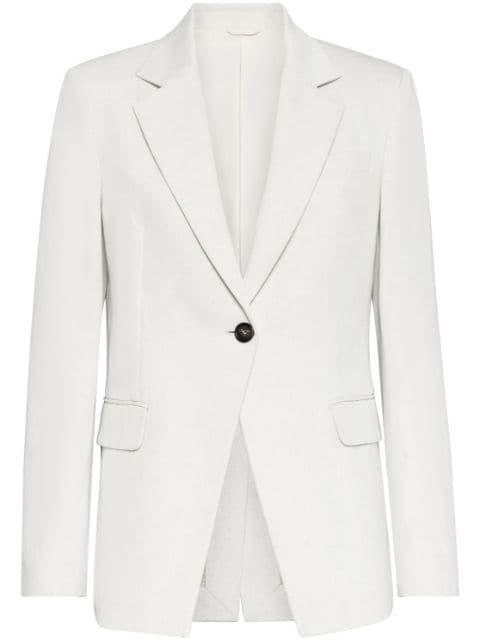 gabardine-weave single-breasted blazer by BRUNELLO CUCINELLI