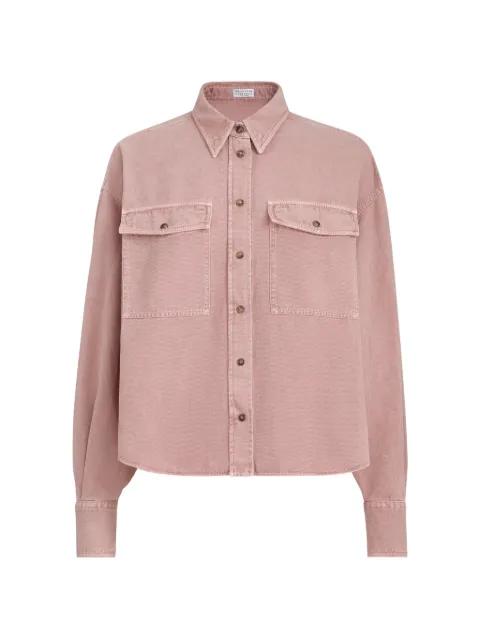 garment-dyed flap-pocket shirt by BRUNELLO CUCINELLI