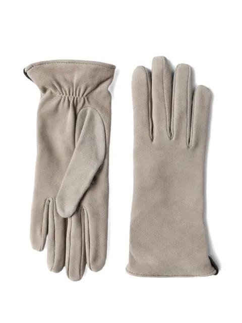gathered-detail leather gloves by BRUNELLO CUCINELLI