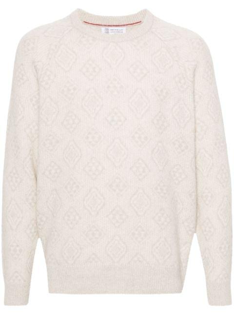 geometric-jacquard sweater by BRUNELLO CUCINELLI