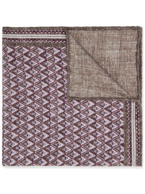 geometric-pattern silk pocket square by BRUNELLO CUCINELLI