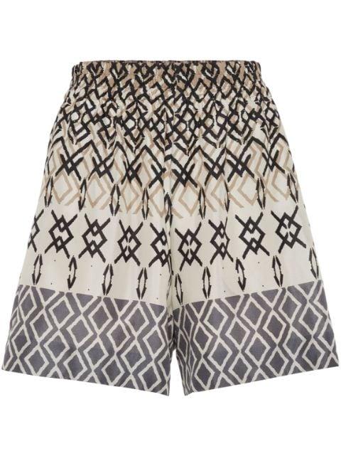 geometric-pattern silk shorts by BRUNELLO CUCINELLI