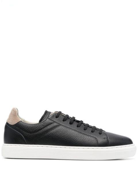 grained calfskin sneakers by BRUNELLO CUCINELLI