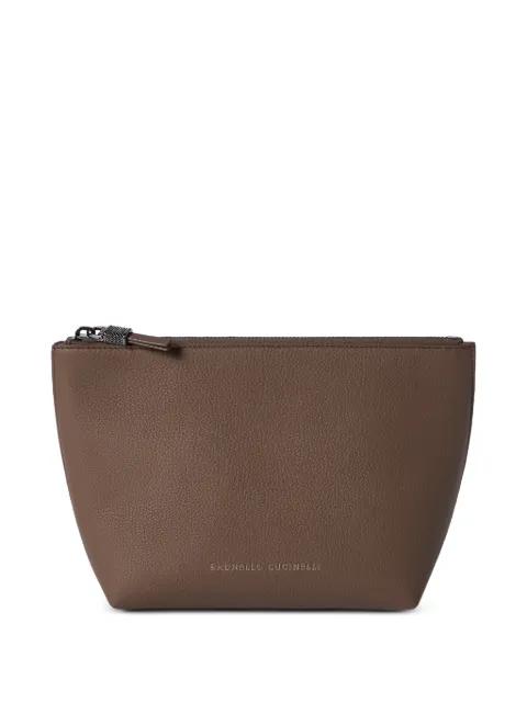 grained leather clutch bag by BRUNELLO CUCINELLI