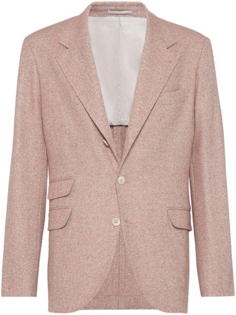 herringbone linen blazer by BRUNELLO CUCINELLI