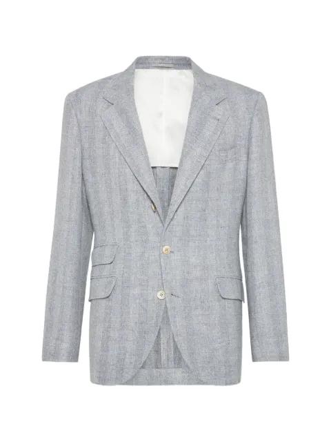 herringbone-pattern single-breasted blazer by BRUNELLO CUCINELLI