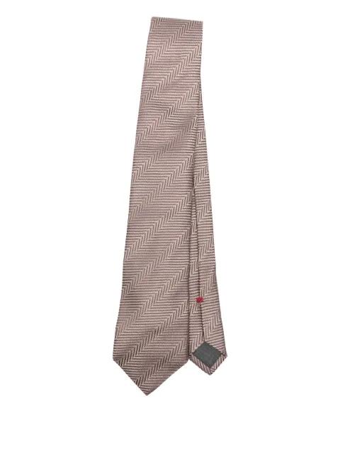 herringbone silk tie by BRUNELLO CUCINELLI