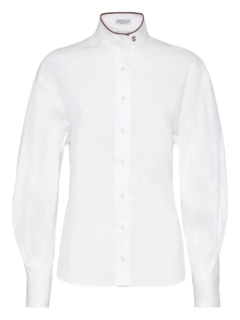 high-collar button-up shirt by BRUNELLO CUCINELLI