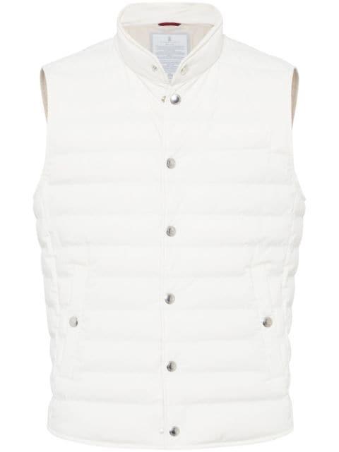high-neck quilted gilet by BRUNELLO CUCINELLI