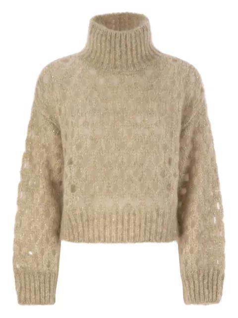 high-neck sequin-detail sweater by BRUNELLO CUCINELLI