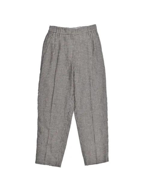 houndstooth-pattern pleated linen trousers by BRUNELLO CUCINELLI