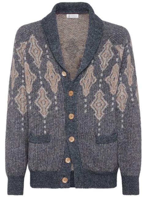 intarsia-knit cardigan by BRUNELLO CUCINELLI