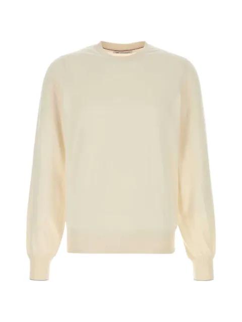 ivory cotton sweater by BRUNELLO CUCINELLI
