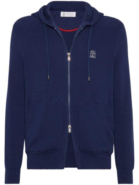 knitted hoodied jacket by BRUNELLO CUCINELLI