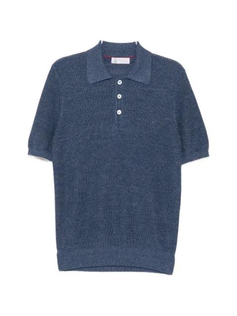 knitted short sleeve polo shirt by BRUNELLO CUCINELLI