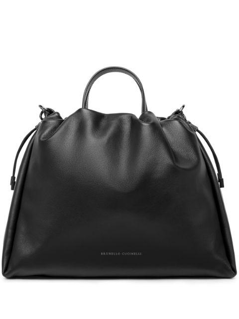 large Mellow leather tote bag by BRUNELLO CUCINELLI