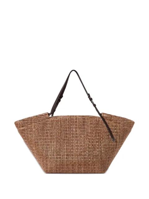 large pannier in techno cotton raffia bag by BRUNELLO CUCINELLI
