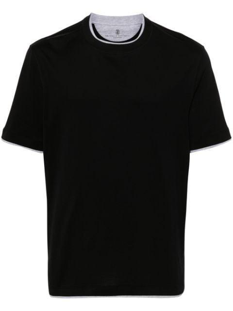 layered cotton T-shirt by BRUNELLO CUCINELLI