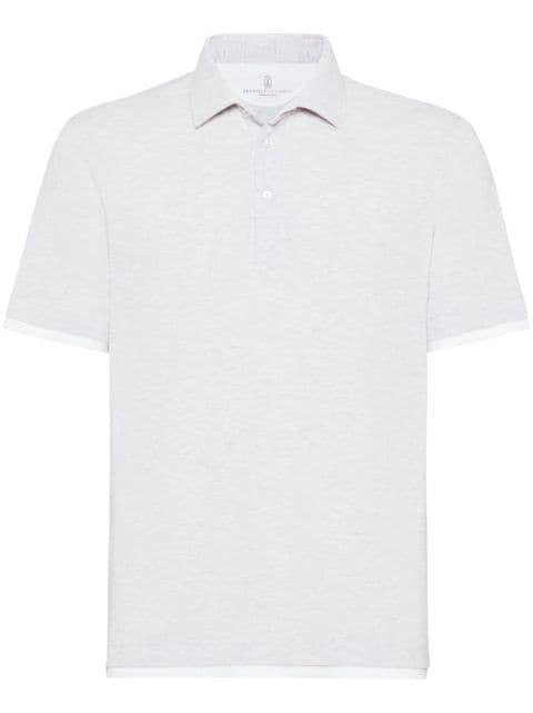 layered cotton polo shirt by BRUNELLO CUCINELLI