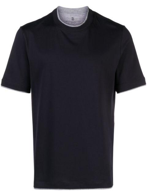 layered-effect cotton T-shirt by BRUNELLO CUCINELLI