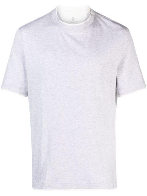 layered-effect cotton T-shirt by BRUNELLO CUCINELLI