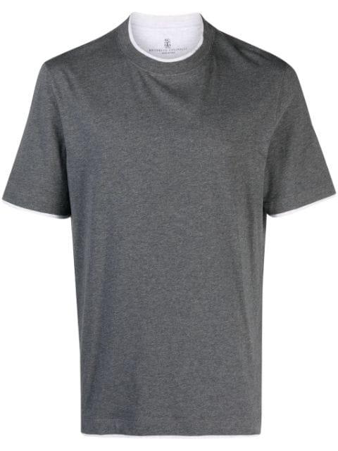 layered-effect cotton T-shirt by BRUNELLO CUCINELLI