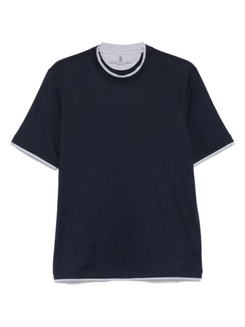 layered-effect jerseyT-shirt by BRUNELLO CUCINELLI