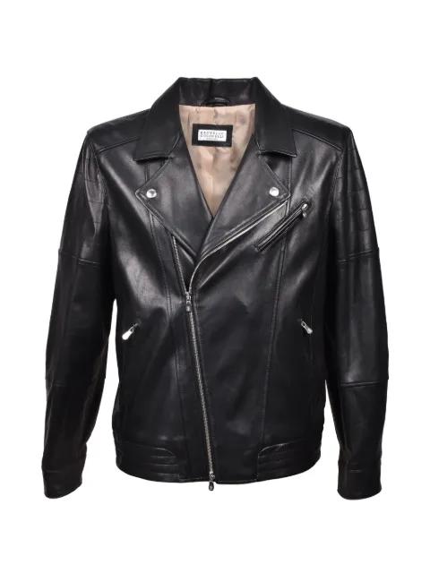 leather biker  jacket by BRUNELLO CUCINELLI