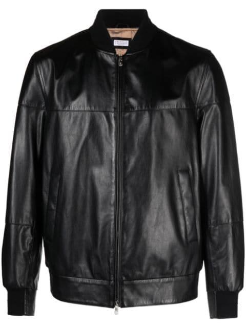 leather bomber jacket by BRUNELLO CUCINELLI
