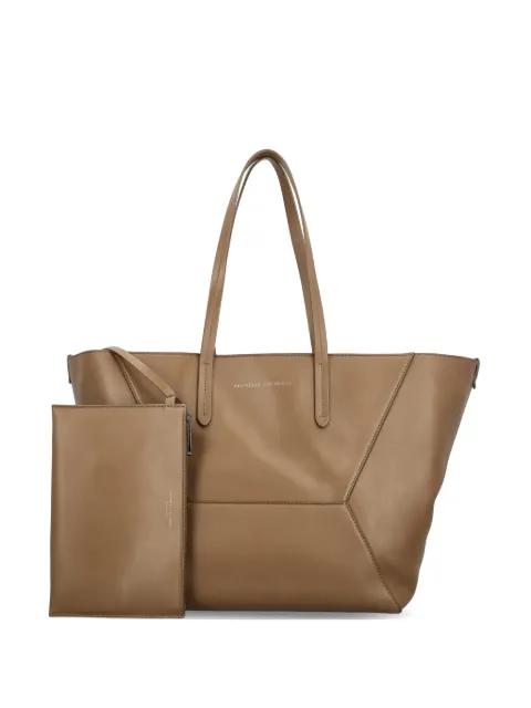 leather double-handle tote bag by BRUNELLO CUCINELLI
