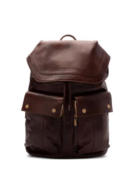 leather leisure backpack by BRUNELLO CUCINELLI