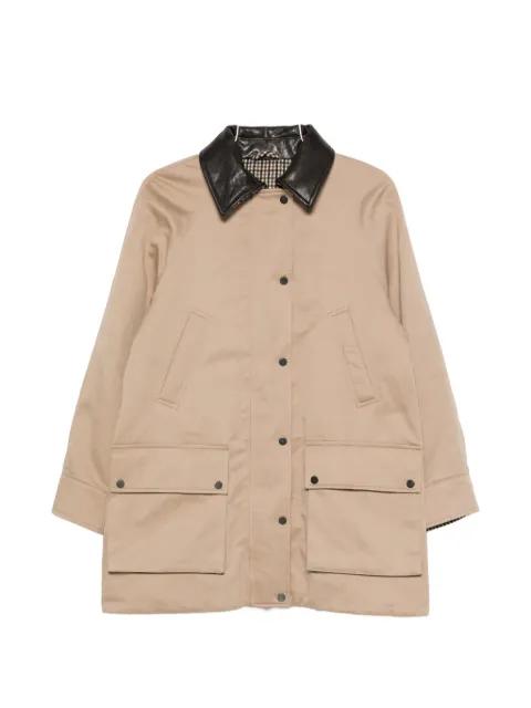 leather-trim coat by BRUNELLO CUCINELLI