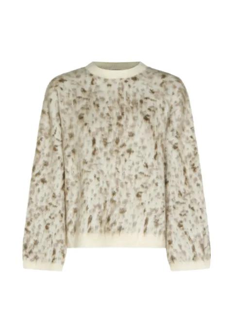 leopard-print mohair-blend sweater by BRUNELLO CUCINELLI